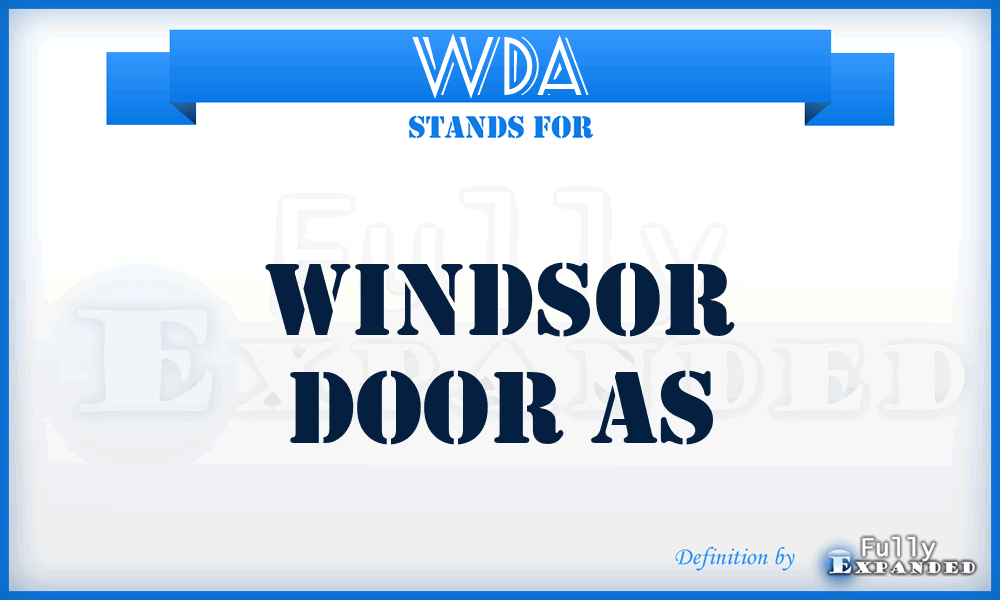 WDA - Windsor Door As