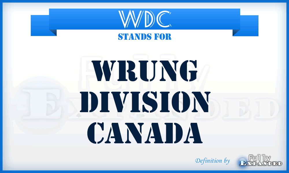 WDC - Wrung Division Canada