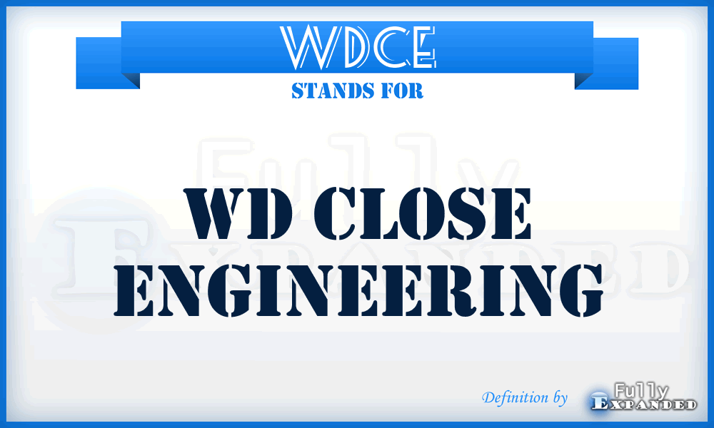 WDCE - WD Close Engineering