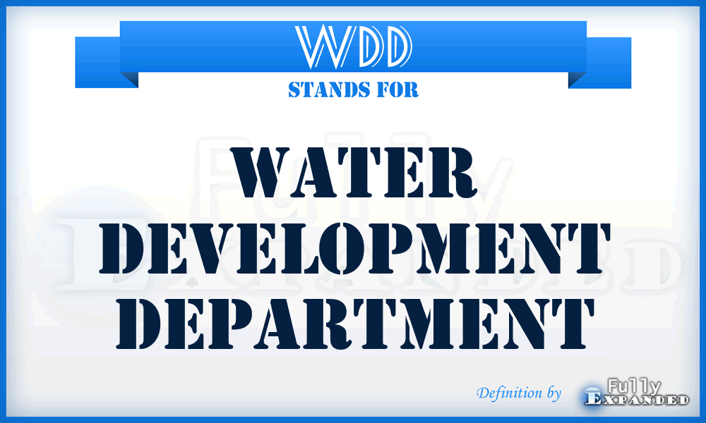 WDD - Water Development Department