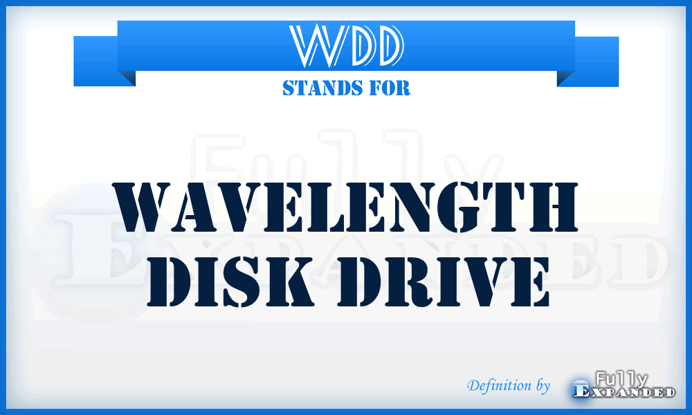 WDD - Wavelength Disk Drive