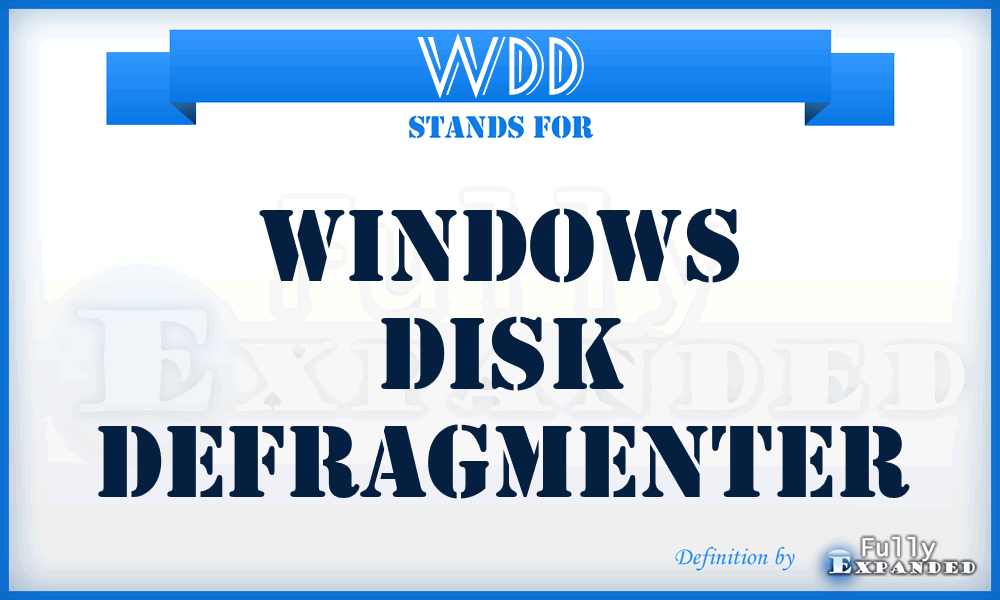 WDD - Windows Disk Defragmenter