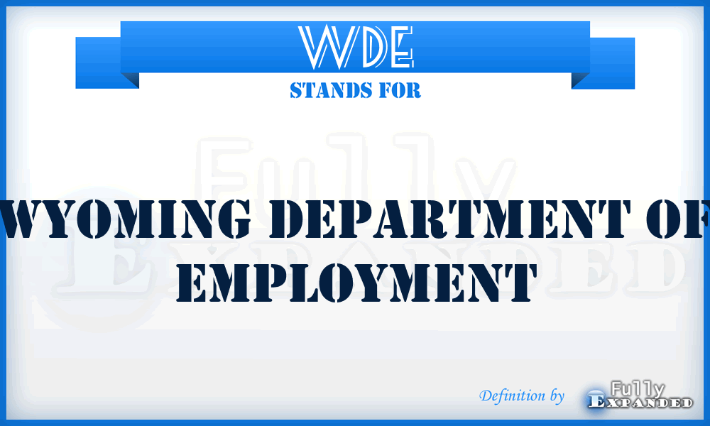 WDE - Wyoming Department of Employment