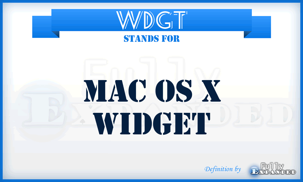 WDGT - Mac OS X Widget