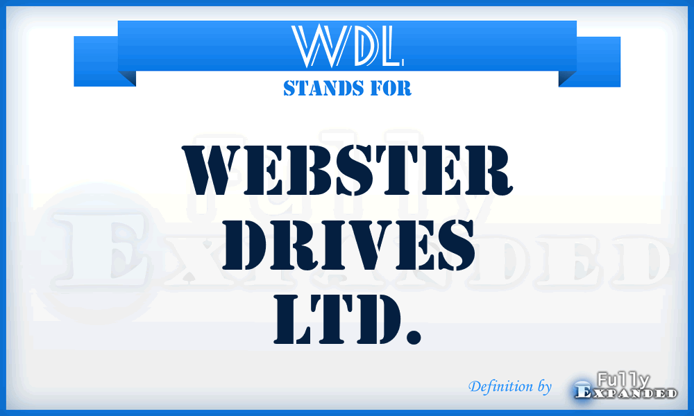 WDL - Webster Drives Ltd.