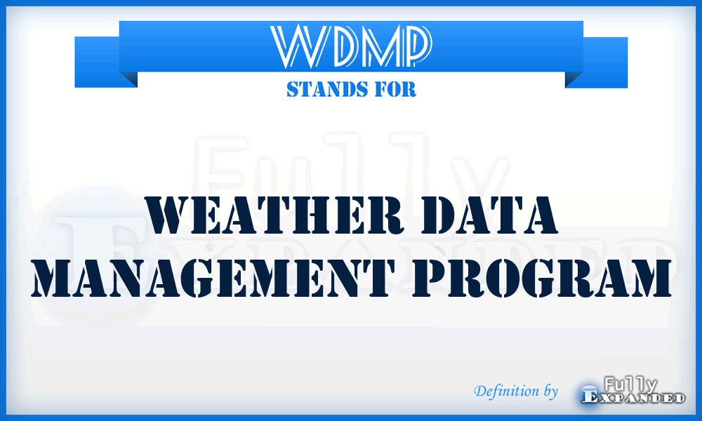 WDMP - Weather Data Management Program