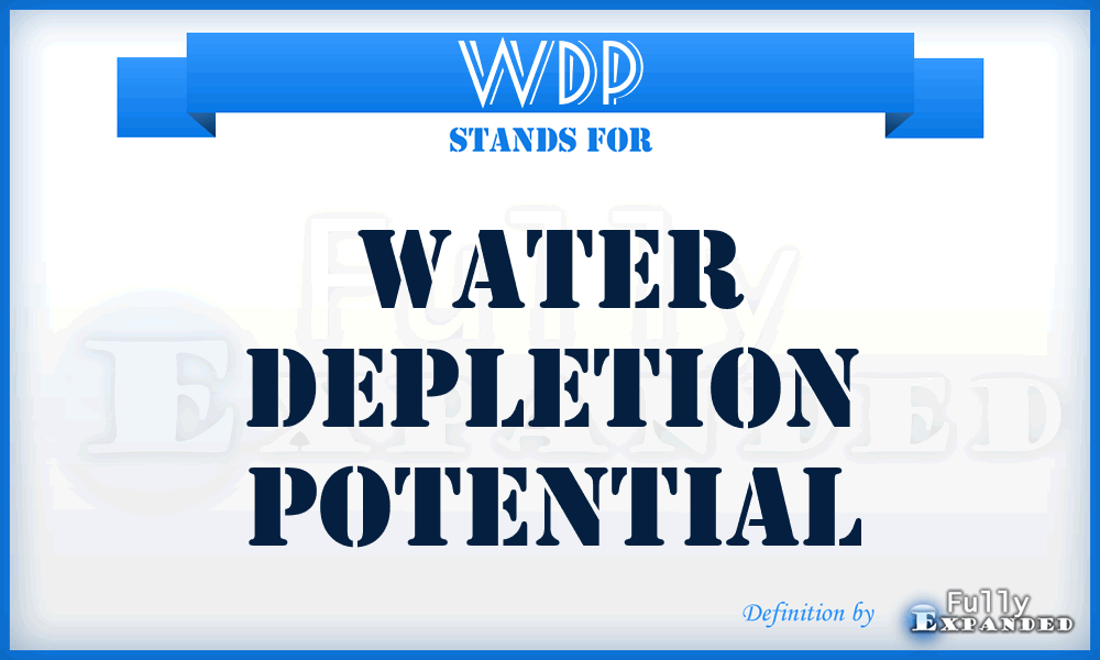 WDP - water depletion potential