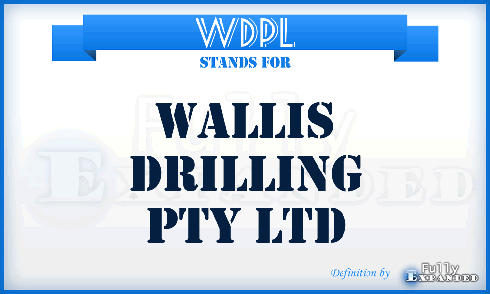 WDPL - Wallis Drilling Pty Ltd