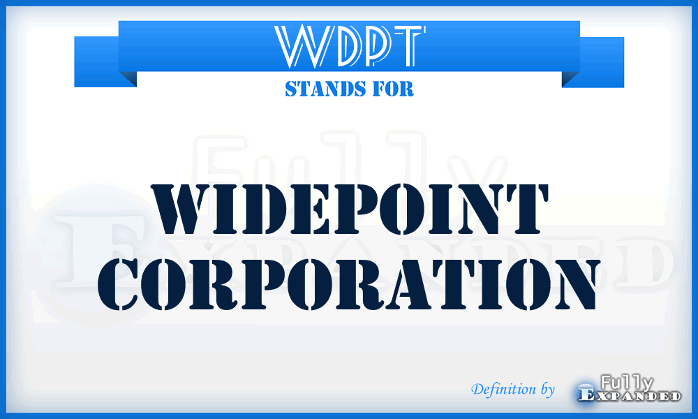WDPT - WidePoint Corporation