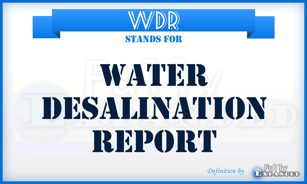 WDR - Water Desalination Report