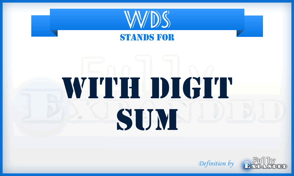 WDS - With Digit Sum