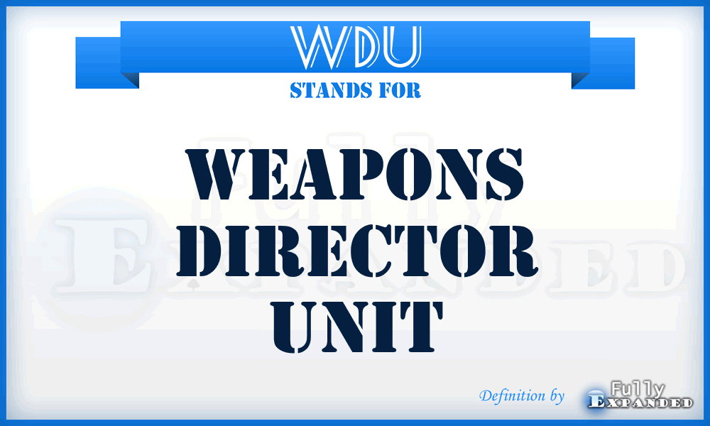 WDU - Weapons Director Unit