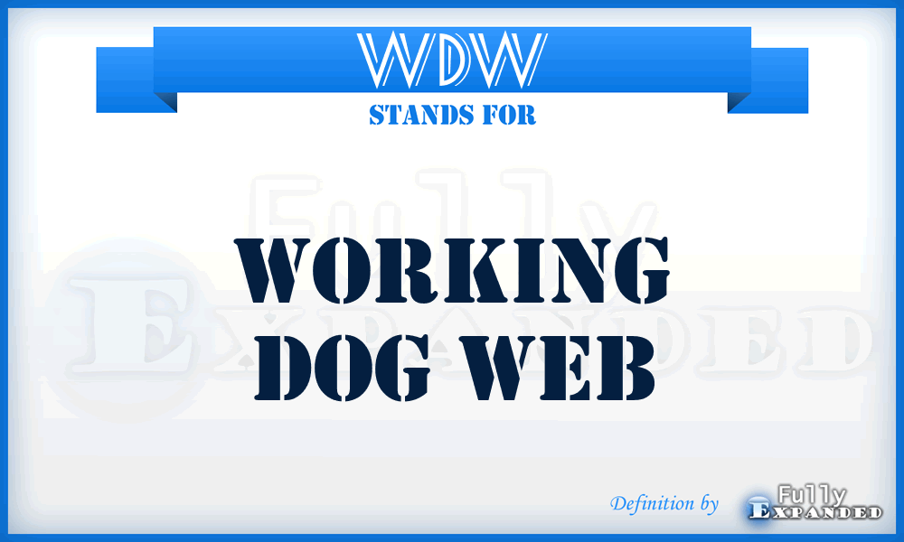 WDW - Working Dog Web