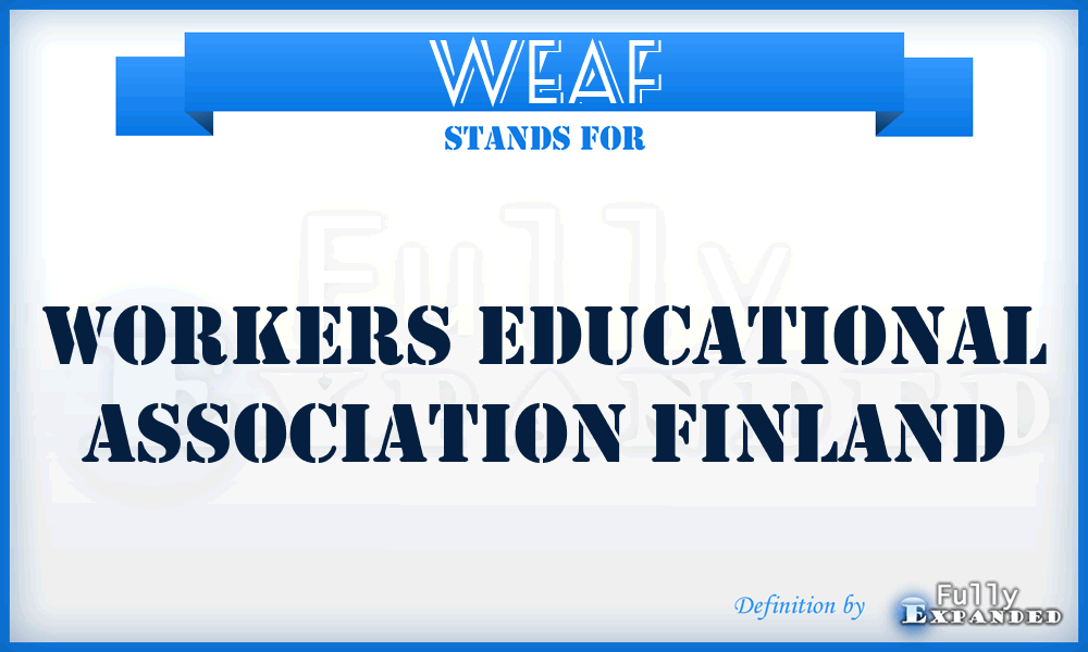 WEAF - Workers Educational Association Finland