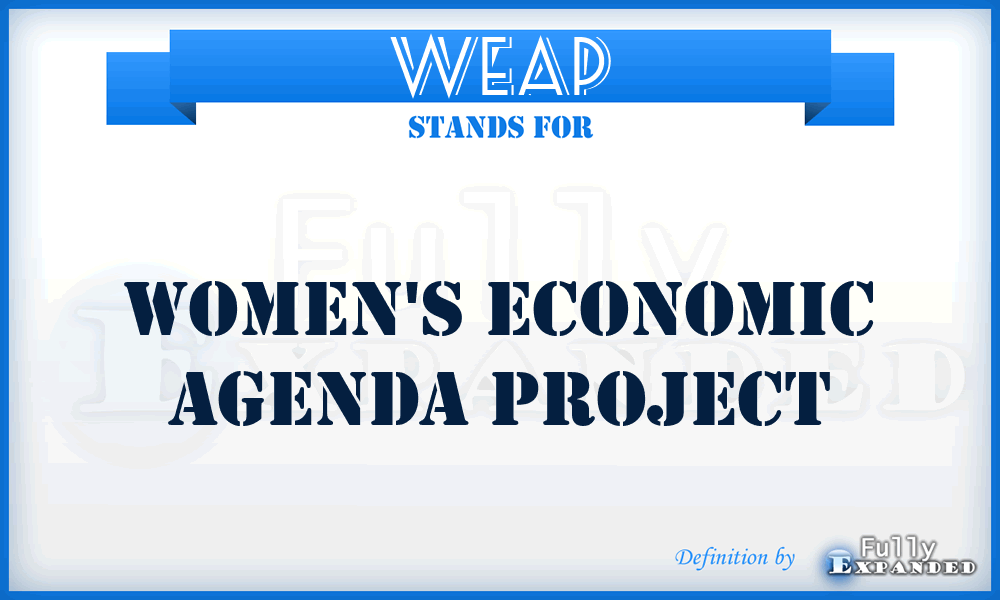 WEAP - Women's Economic Agenda Project