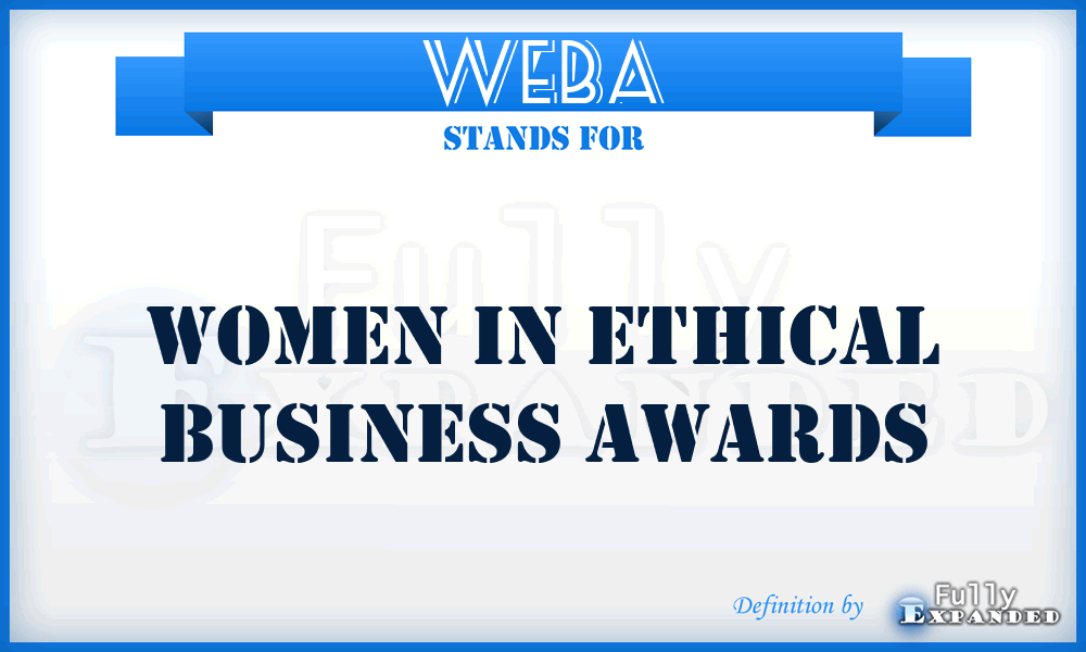 WEBA - Women in Ethical Business Awards