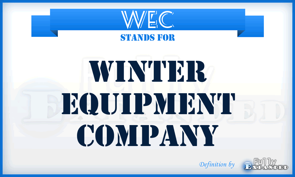 WEC - Winter Equipment Company