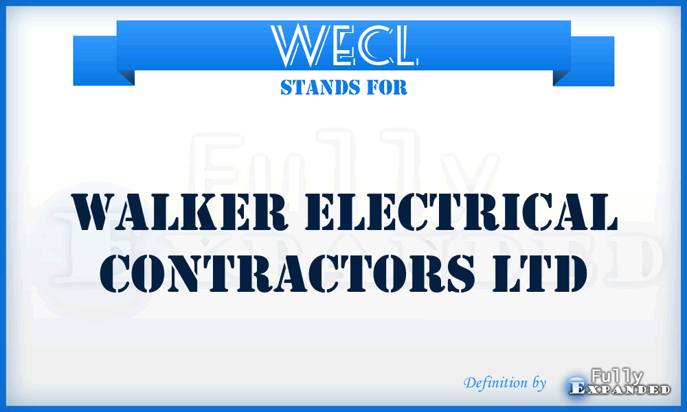 WECL - Walker Electrical Contractors Ltd