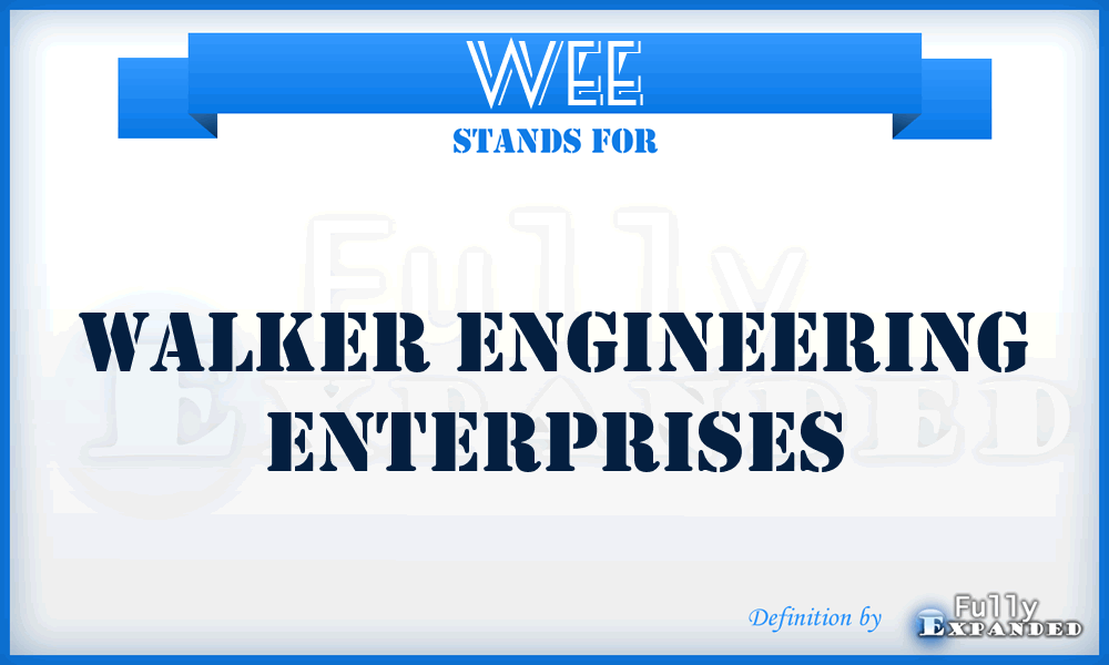 WEE - Walker Engineering Enterprises