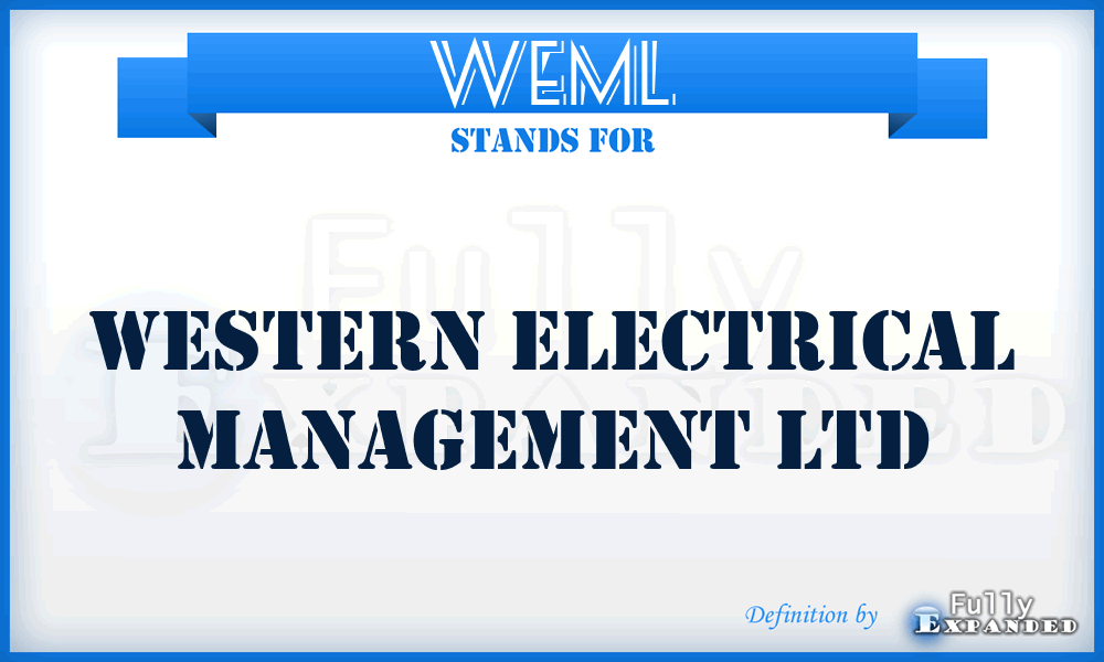 WEML - Western Electrical Management Ltd