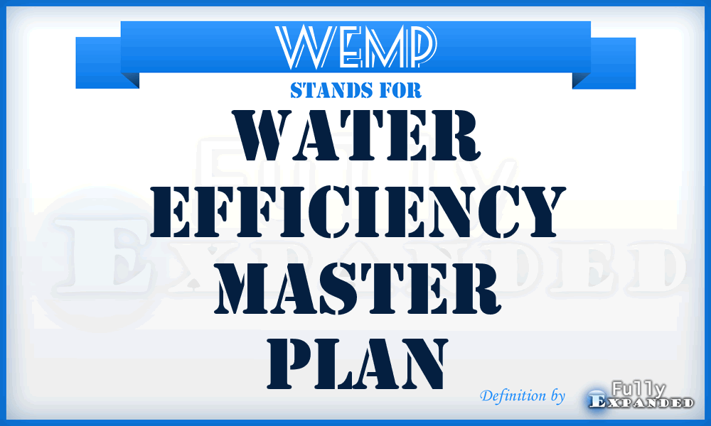WEMP - Water Efficiency Master Plan