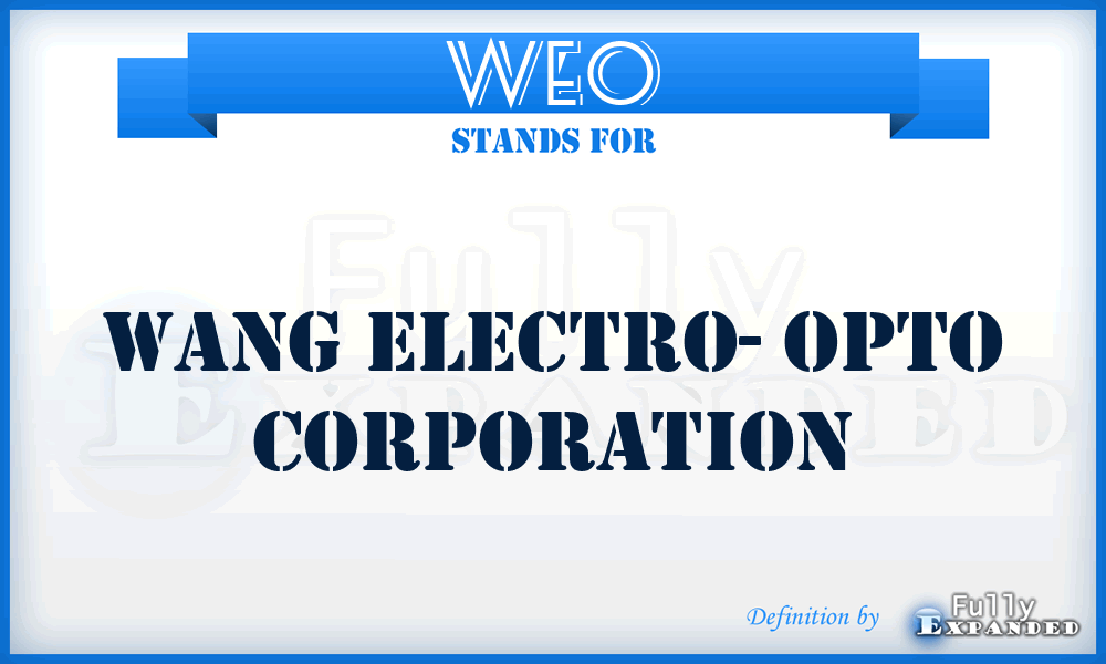 WEO - Wang Electro- Opto Corporation