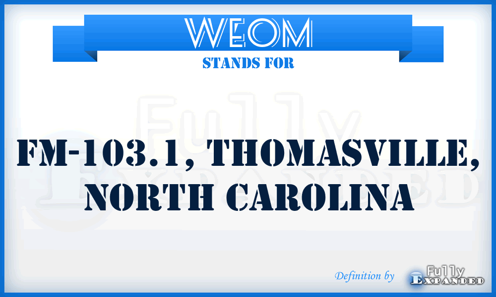 WEOM - FM-103.1, Thomasville, North Carolina