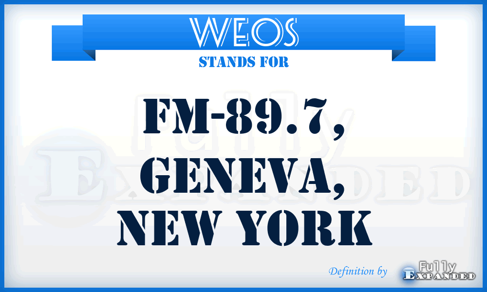 WEOS - FM-89.7, Geneva, New York