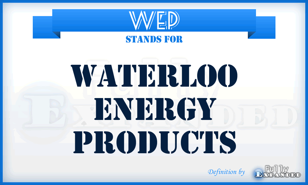 WEP - Waterloo Energy Products