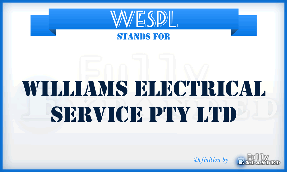 WESPL - Williams Electrical Service Pty Ltd