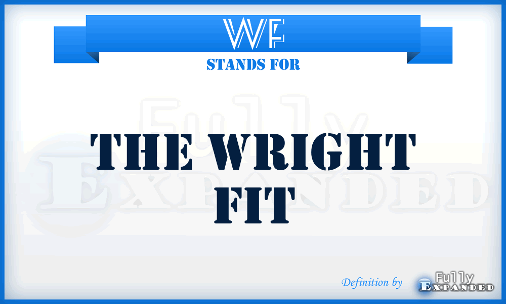 WF - The Wright Fit
