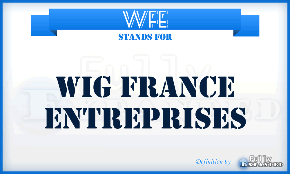 WFE - Wig France Entreprises