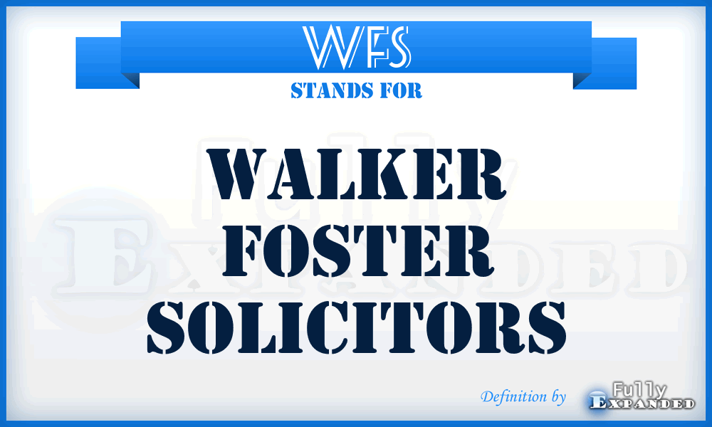 WFS - Walker Foster Solicitors