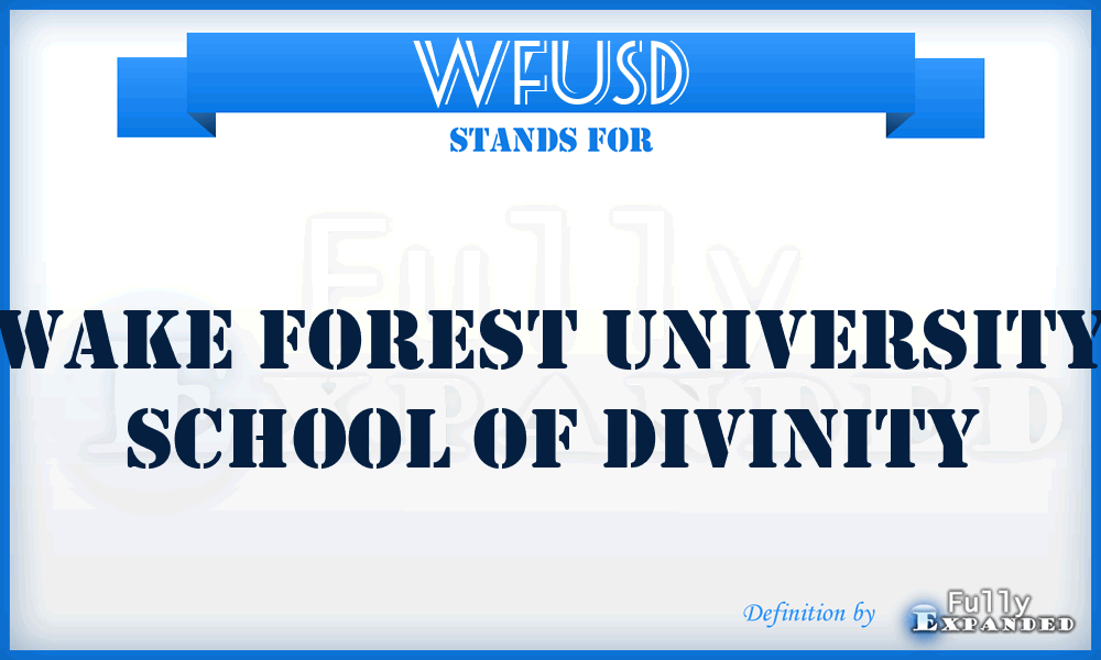 WFUSD - Wake Forest University School of Divinity