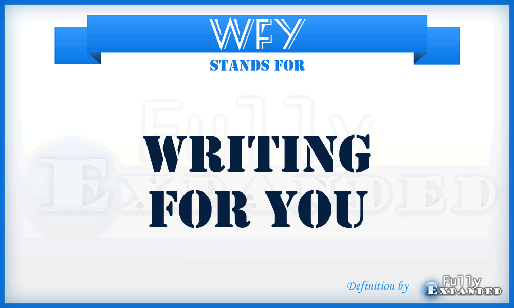 WFY - Writing For You