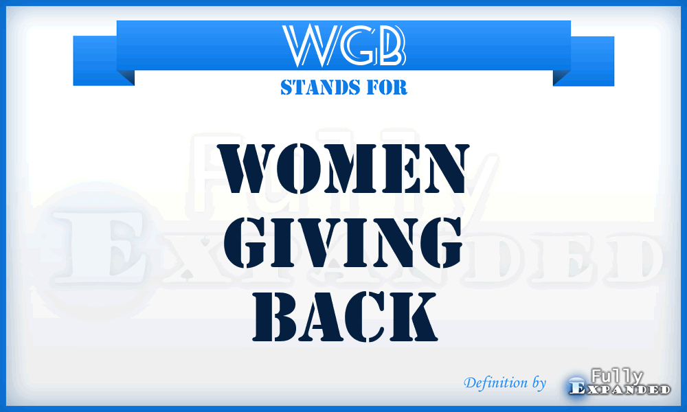 WGB - Women Giving Back