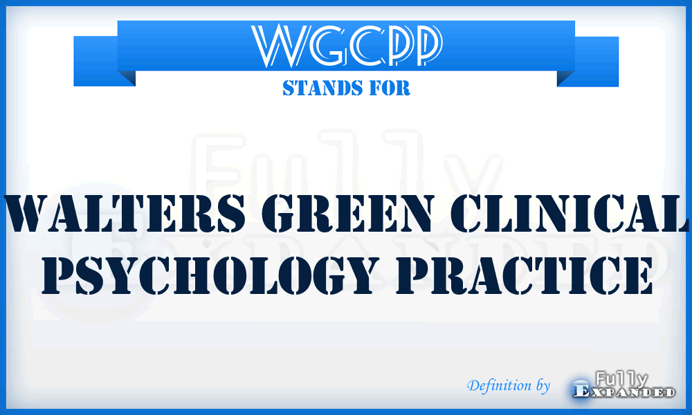 WGCPP - Walters Green Clinical Psychology Practice