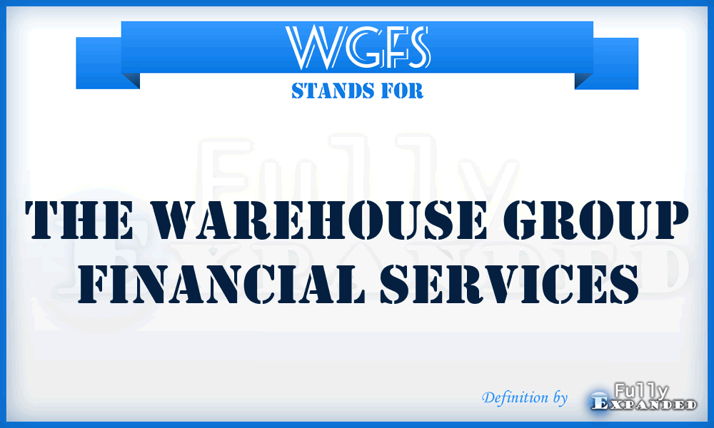 WGFS - The Warehouse Group Financial Services