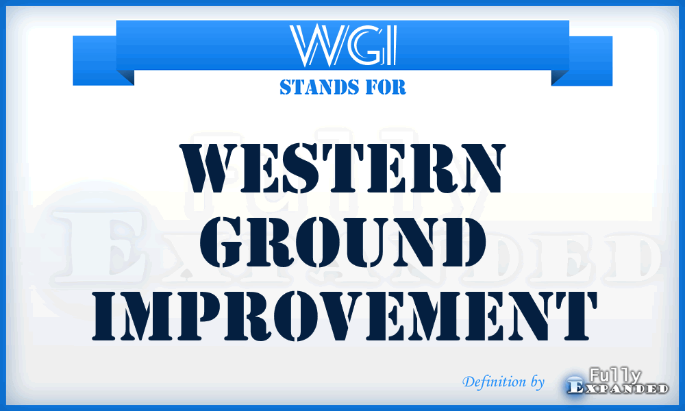 WGI - Western Ground Improvement