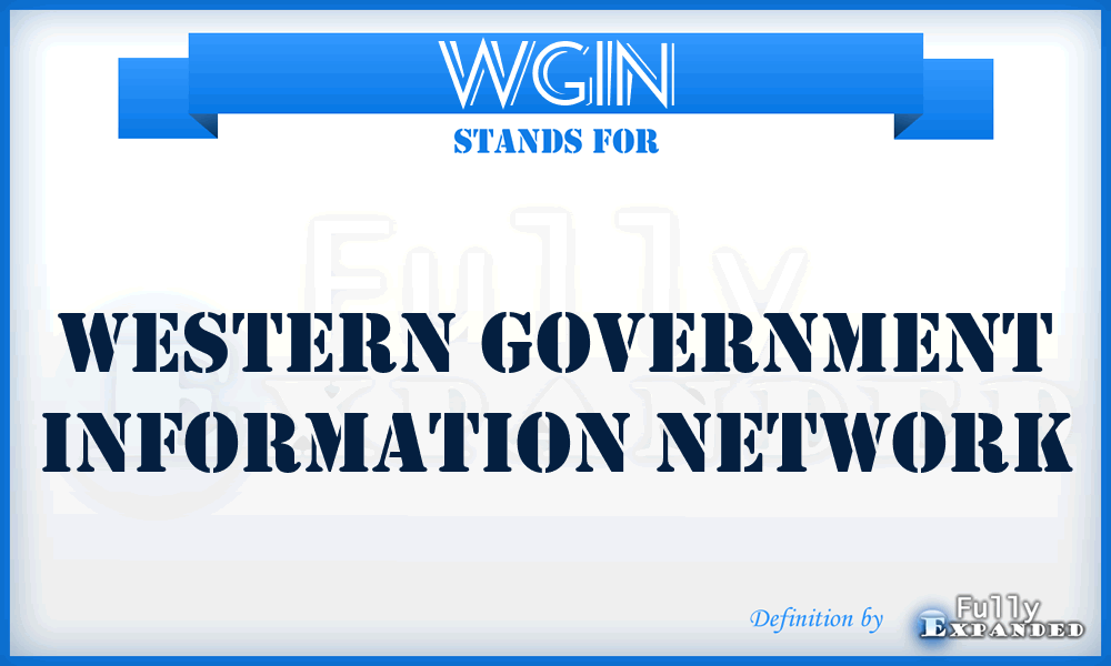 WGIN - Western Government Information Network