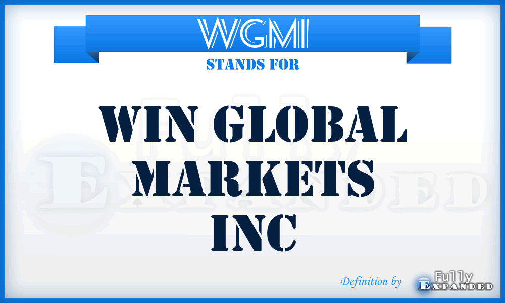 WGMI - Win Global Markets Inc