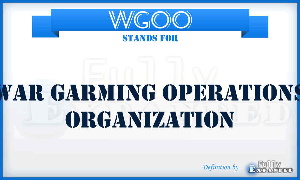 WGOO - War Garming Operations Organization