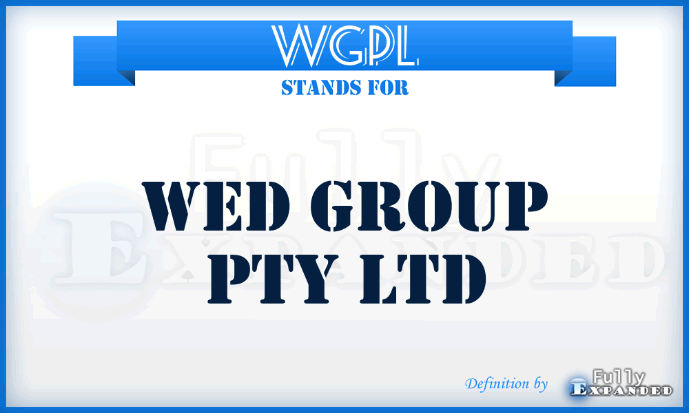 WGPL - Wed Group Pty Ltd