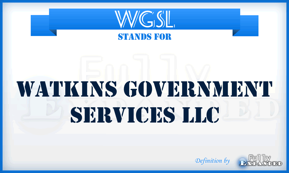 WGSL - Watkins Government Services LLC