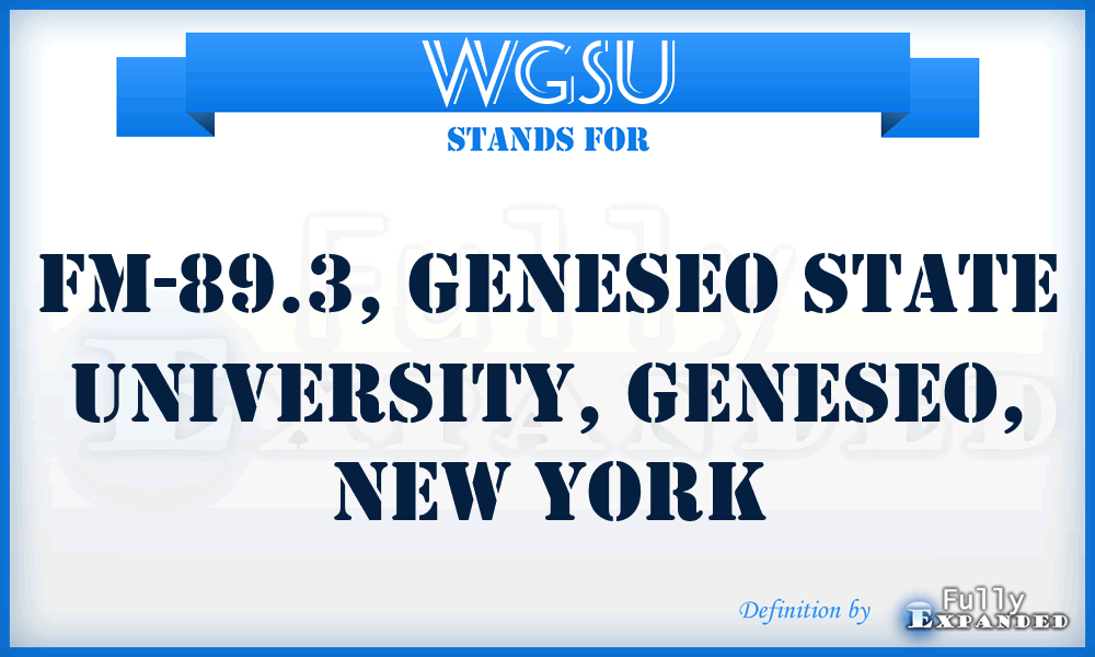 WGSU - FM-89.3, Geneseo State University, Geneseo, New York