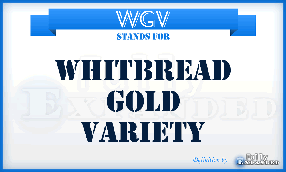WGV - Whitbread Gold Variety