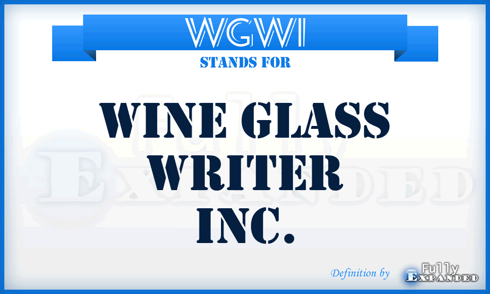 WGWI - Wine Glass Writer Inc.