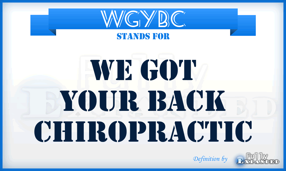 WGYBC - We Got Your Back Chiropractic