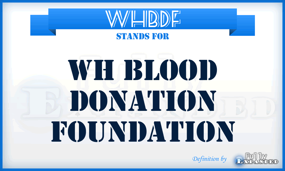 WHBDF - WH Blood Donation Foundation