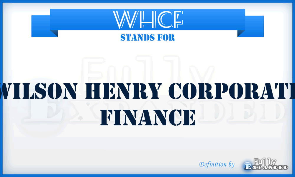 WHCF - Wilson Henry Corporate Finance